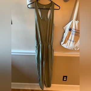 Very gently used aerie racerback jumpsuit size small olive green